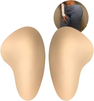 1 Pair Breathable Sponge Butt Lift Pads,Hip Thigh Pads Reusable Buttocks Enhancers Inserts Removable Padding for Padded for Underwear Panties Crossdressing (Beige)