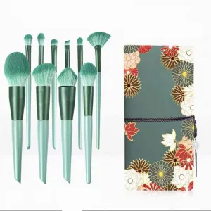 10 Makeup Brush Set Brush Eyeshadow Blush Brush Eye Portable Beauty Tool Foundation Brush(E)