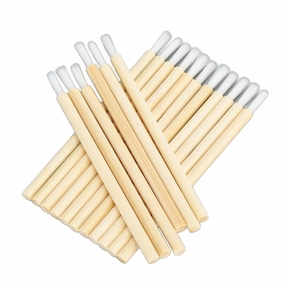 100pcs Disposable Bamboo Handle Lip Brush, Portable Lip Brush Applicator, Makeup Tool Lip Gloss Wand Eyelash Extension Lipstick Applicator for Kitchen Appliance