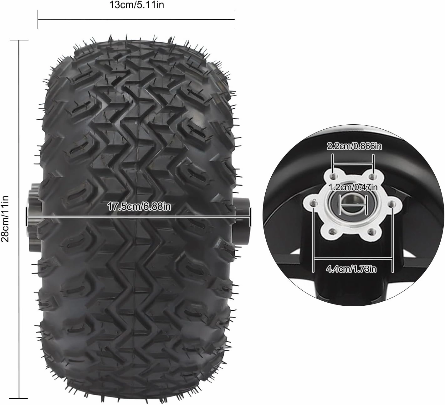 10 Inch Motor Drive Air Wheel Conversion Kit Electric Scooter Air Wheels Conversion Kit Double Wheel Set for Go-Karts Beach Scooter Trolley Cart and Wheelchair (Thumb Throttle, 36V 350W)
