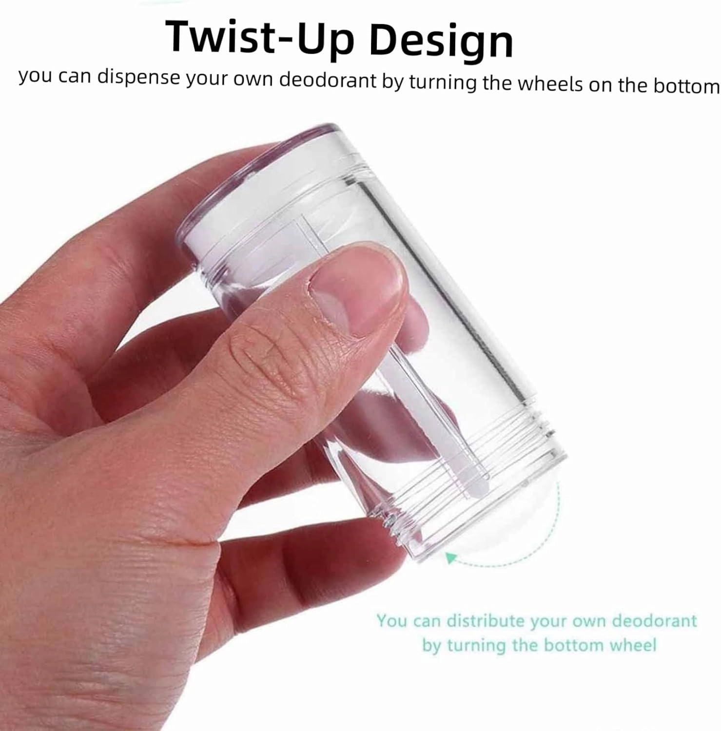 10 Pack 50ML/1.7 Oz Clear Empty Deodorant Containers Twist Up Filling Stick Plastic Deodorant Container Round Lip Balm Tubes Refillable Deodorant Tubes DIY Deodorant Lipstick Crayon Chapstick