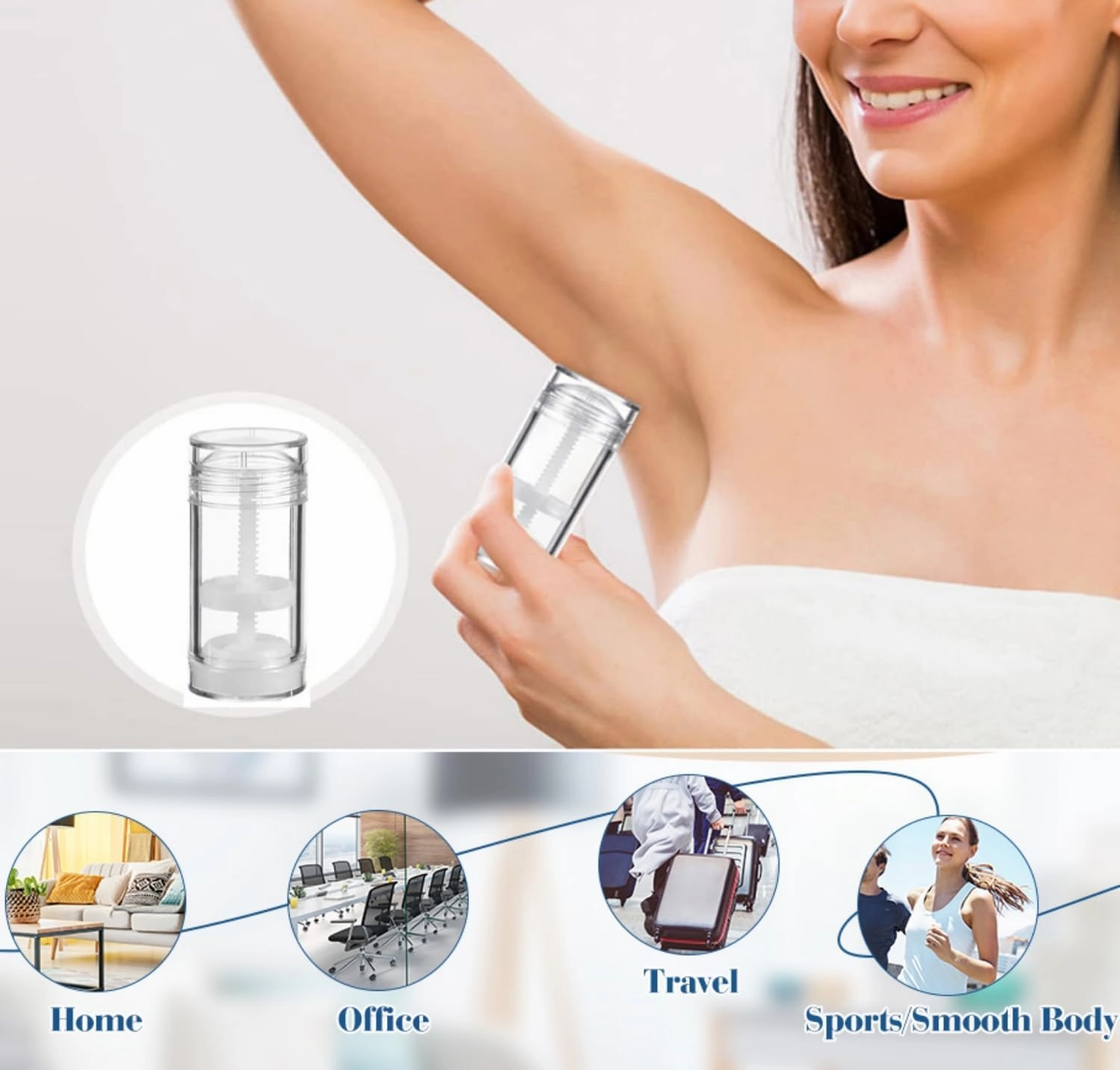 10 Pack 50ML/1.7 Oz Clear Empty Deodorant Containers Twist Up Filling Stick Plastic Deodorant Container Round Lip Balm Tubes Refillable Deodorant Tubes DIY Deodorant Lipstick Crayon Chapstick