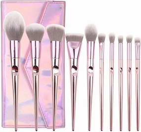 10 PCS Makeup Brushes Set, Eyeshadow, Contour Face Makeup Brush kit for Women & Girls
