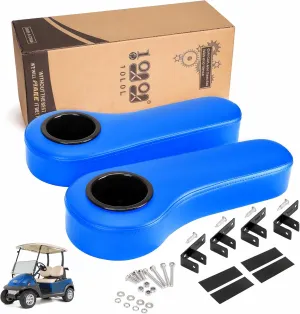 10L0L Golf Cart Rear Seat Kit Arm Rest Set with Cup Holder for Yamaha EZGO Club Car Golf Cart UV-Proof Coating Long Lasting, No Drilling Kits Include
