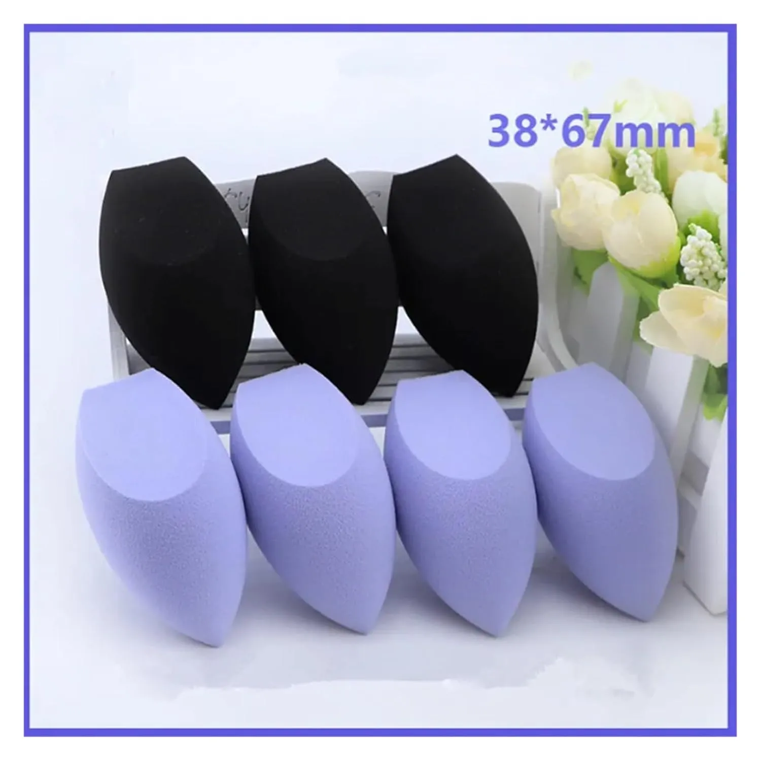 10pcs Black Makeup Applicator Super Soft Sponge Powder Blender Smooth Foundation Contour Blending Puff (Color : Purple)