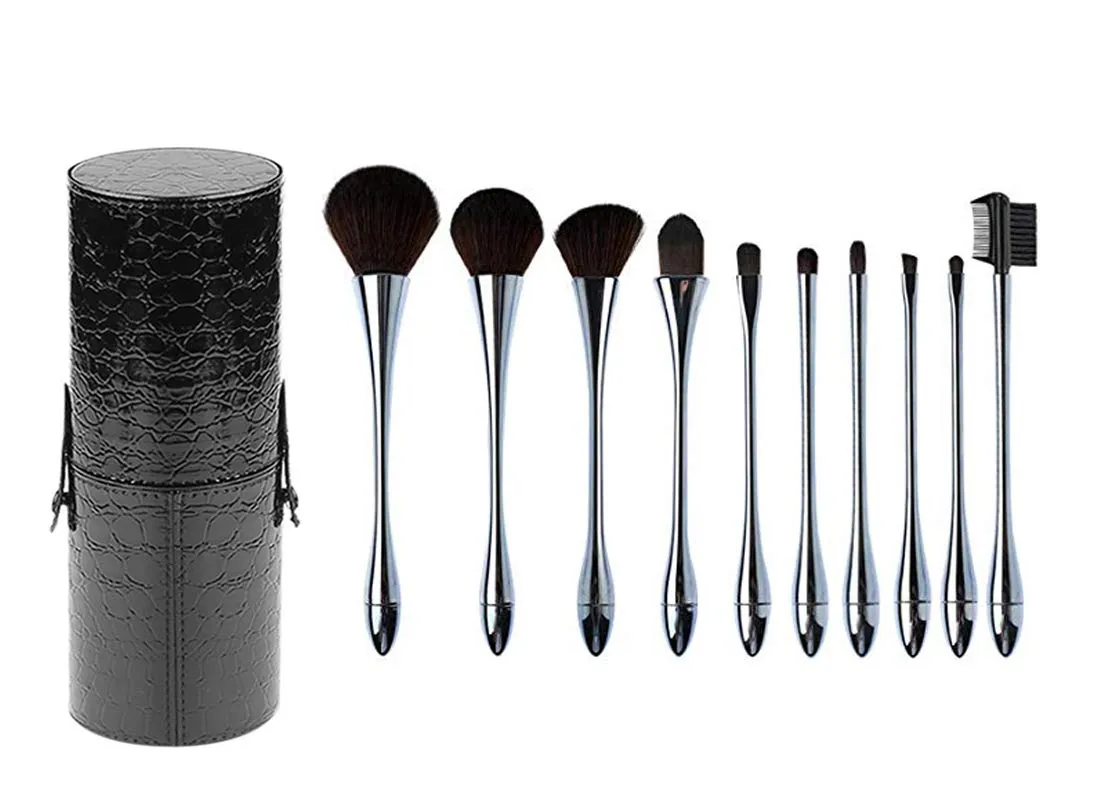 10PCS Makeup Brushes Premium Makeup Brush Set Synthetic Kabuki Cosmetics Foundation Blending Blush Eyeliner Face Powder Brush Makeup Brush Kit With Bag (blue)
