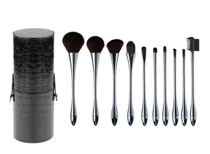 10PCS Makeup Brushes Premium Makeup Brush Set Synthetic Kabuki Cosmetics Foundation Blending Blush Eyeliner Face Powder Brush Makeup Brush Kit With Bag (blue)