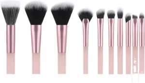 10pcs Multifunctional Makeup Brush Set - mini, Compact and Easy to Carry, Suitable for novices(Pink)