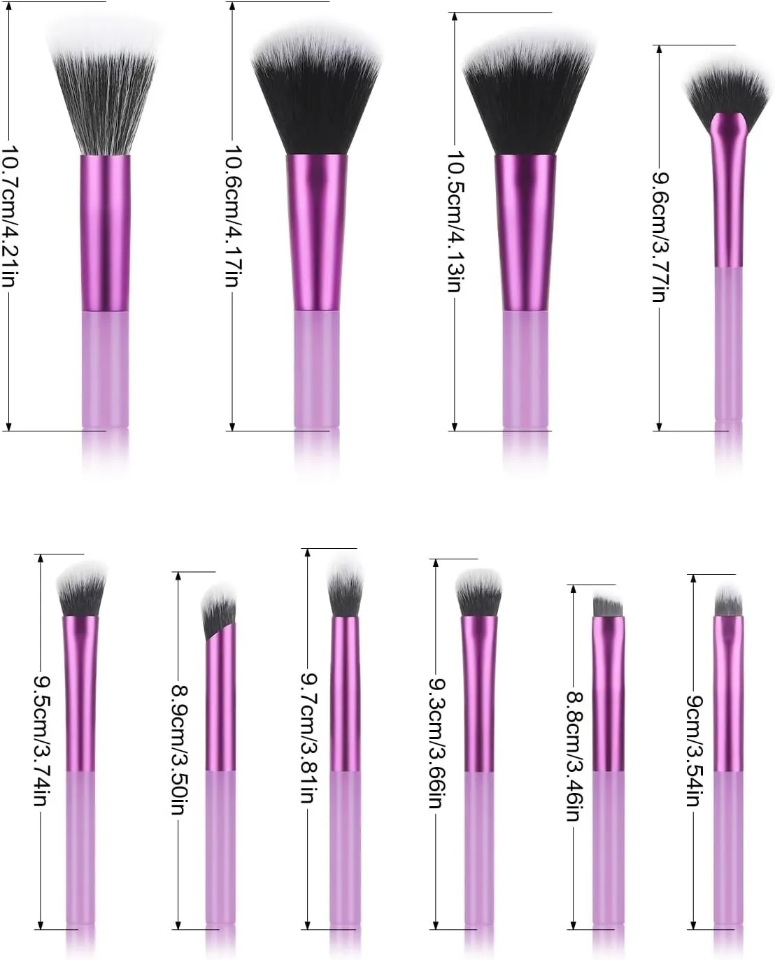 10pcs Multifunctional Makeup Brush Set - mini, Compact and Easy to Carry, Suitable for novices(Pink)