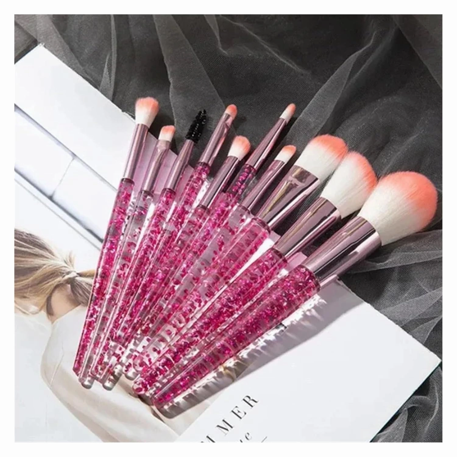 10PCS Makeup Brush Set Professional Super soft detail brush Blush Brush Foundation Concealer Eyeshadow Brush Lady Beauty Tool(Green)