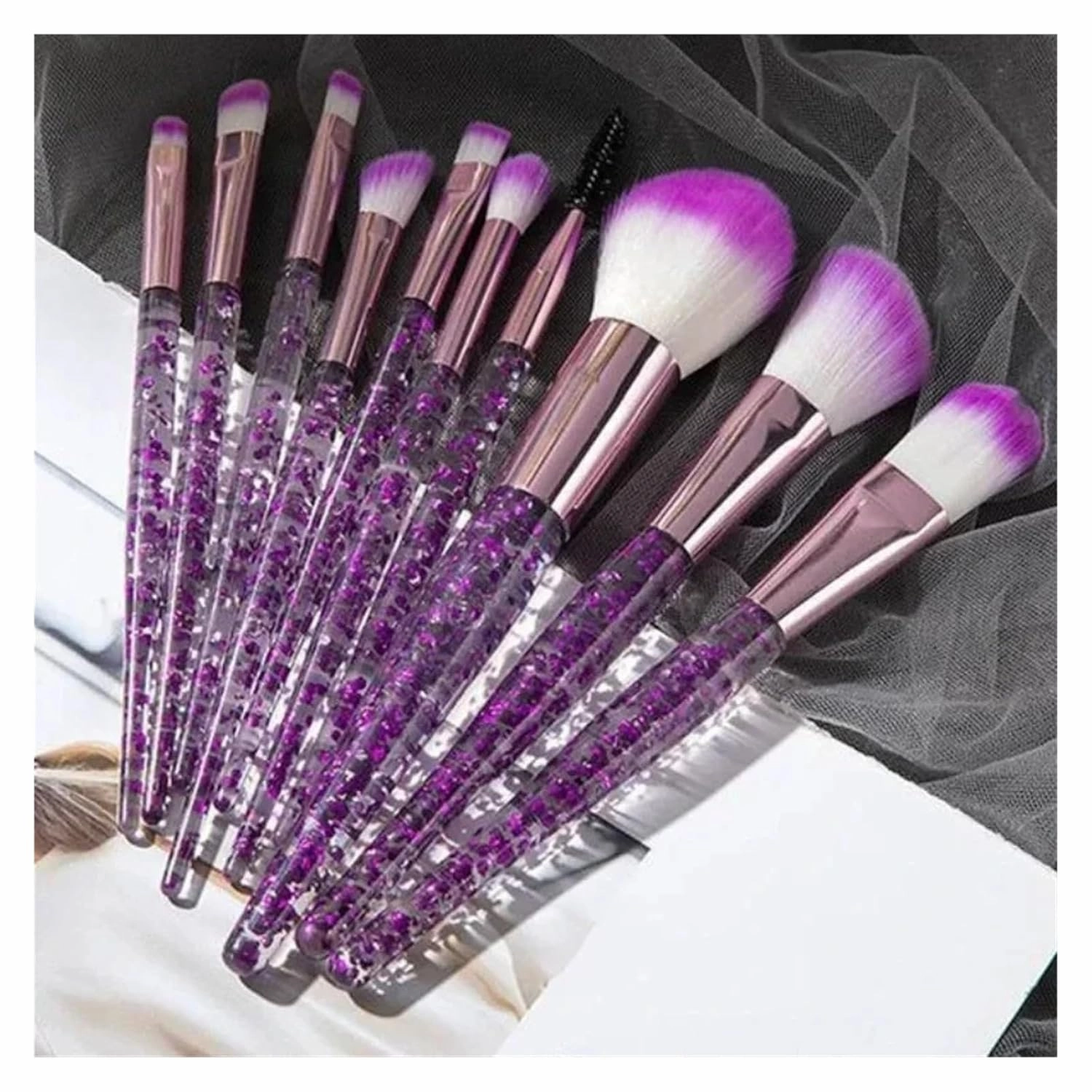 10PCS Makeup Brush Set Professional Super soft detail brush Blush Brush Foundation Concealer Eyeshadow Brush Lady Beauty Tool(Green)