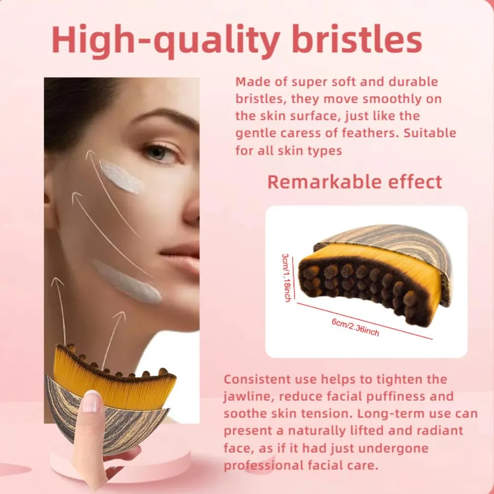 1/2 PCS Lymphatic Contour Face Brush for Sculpting – Anti-Puffiness, Detox & Lift, Improves Skin Glow & Absorption (2 Pcs Contour Face Brush)