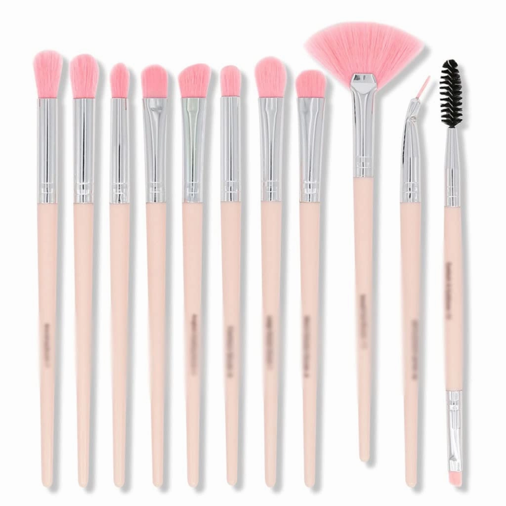 12 Eye Makeup Brushes Set Soft Bristles Eye Shadow Brush Nose Shadow Detail Eye Liner Brush(D)