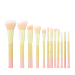 12pcs Makeup Brushes Set Powder Foundation Eyeshadow Make Up Brushes Plastic Handle Synthetic Hair