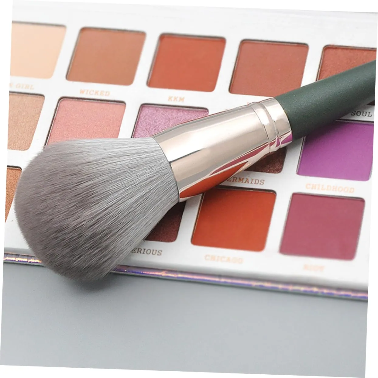 14pcs Makeup Brush Set Wooden Handle Blackish Green Cosmetic Brushes for Foundation Blush Eyeshadow and Contour for Daily and Special Occasions