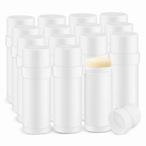 15 Pcs Plastic Empty Deodorant Containers Twist-up DIY Deodorant Tubes Top Filling Refillable Lip Balm Tubes For Deodorant Lip Balm Lotion Sticks etc (white, 60ml/2oz)