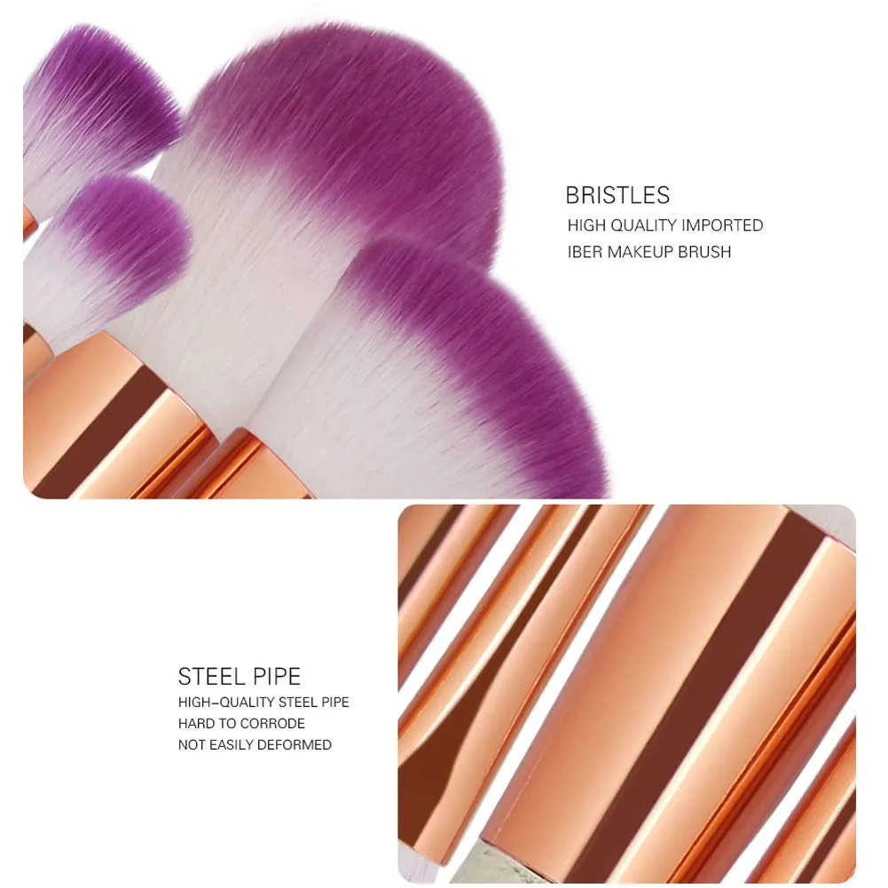 15pcs Makeup Brushes Set,Diamond Handle Cosmetic Brushes Kit For Powder Liquid Foundation Blush Eye Shadow (purple)