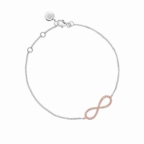 18ct White And Rose Gold Blush Pink Diamond Bracelet