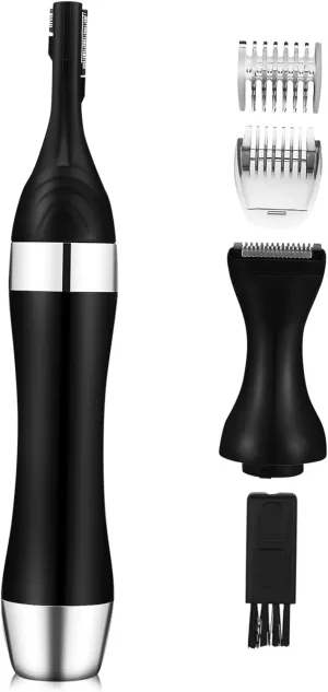 1Set Electric Eyebrow Trimmer Precision Facial Hair Removal for Women Men Ergonomic Grip Multiple Replaceable Heads Efficient Trimming for Eyebrows Nose Lip Hair Removal