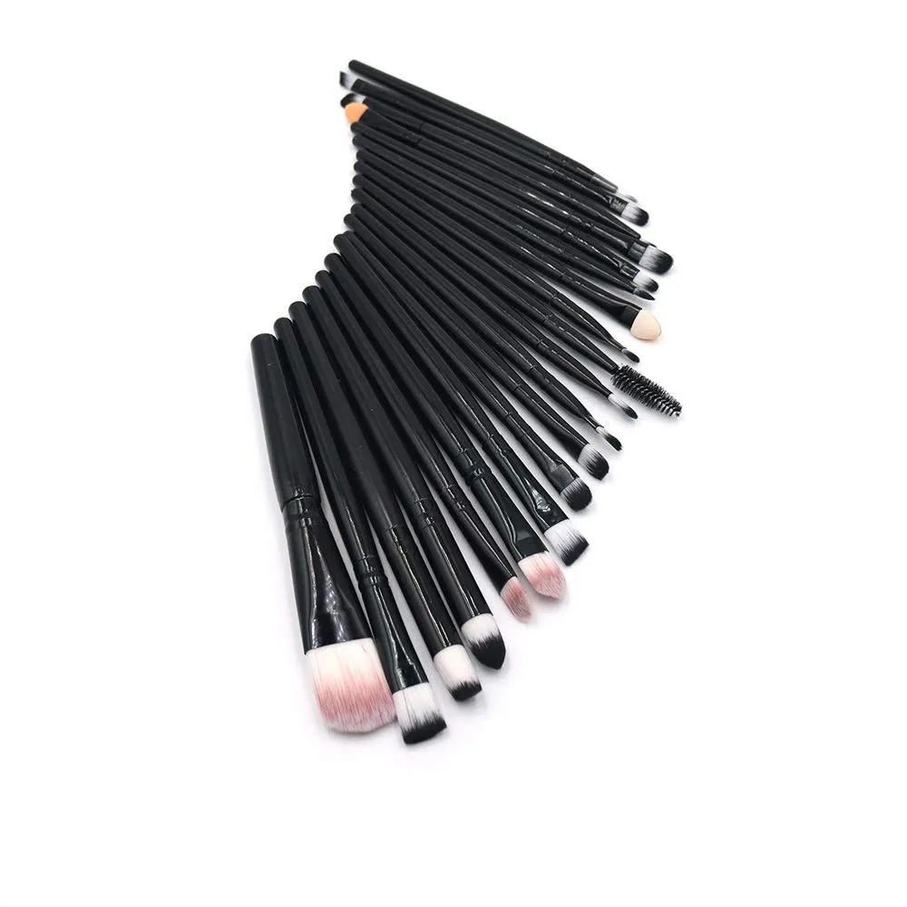 20 Eye Makeup Brushes Lip Brushes Eye Shadow Brushes Beauty Makeup Tool Set (Size : Black)