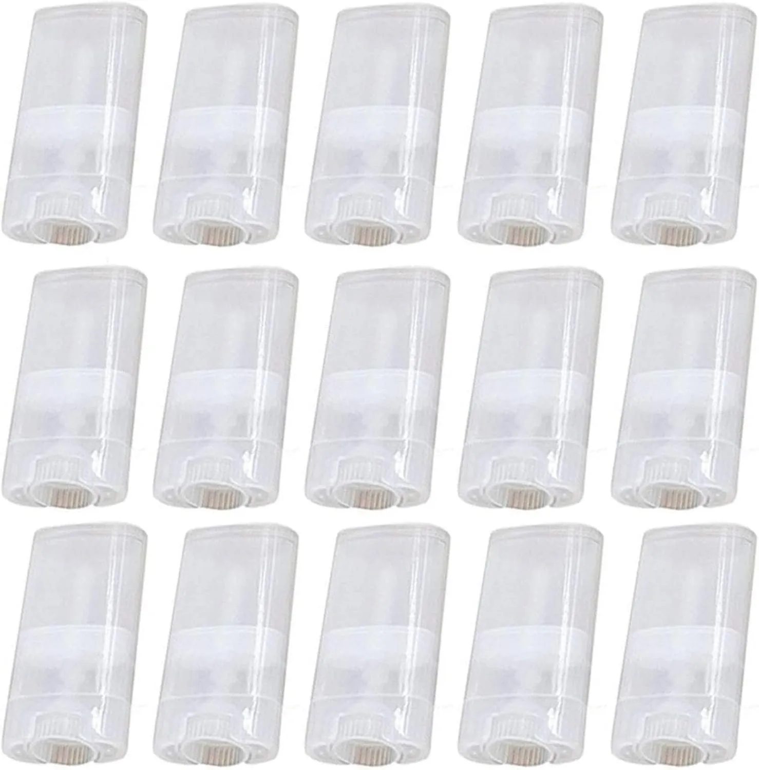 20 PCS 15ml Clear Empty Plastic Oval Deodorant Containers Oval Lip Balm Tubes Lipstick Tubes 0.5 Oz Deodorant Sticks Tube Oval Twist-Up Tubes BPA Free for DIY Homemade Crayon Chapstick Holder