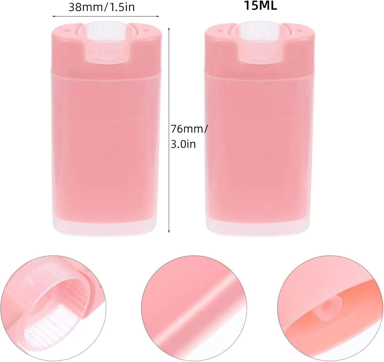 20 Pcs 15ml Empty Deodorant Container Plastic Oval Lip Balm Tubes 0.5 Oz Lipstick Tubes Deodorant Sticks Oval Twist-Up Refillable Tubes BPA-Free for DIY Homemade Crayon Chapstick Holder(Pink)
