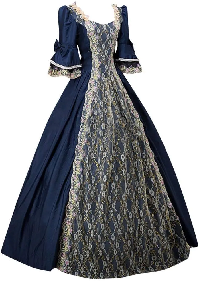 2024 Princess Dress Sleeve Womens Gothic Retro Dress Vintage Half Court Women's Dress Loose Casual Dresses Women