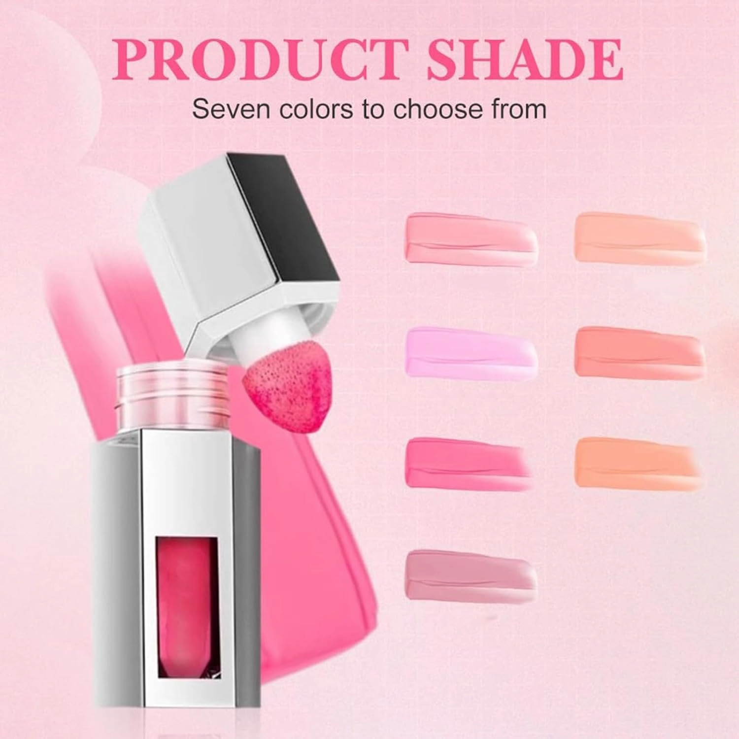 2025 new jelly color liquid blush, cool jelly color blush, with sponge head, easy to apply, natural matte makeup effect, suitable for daily makeup, long-lasting and natural