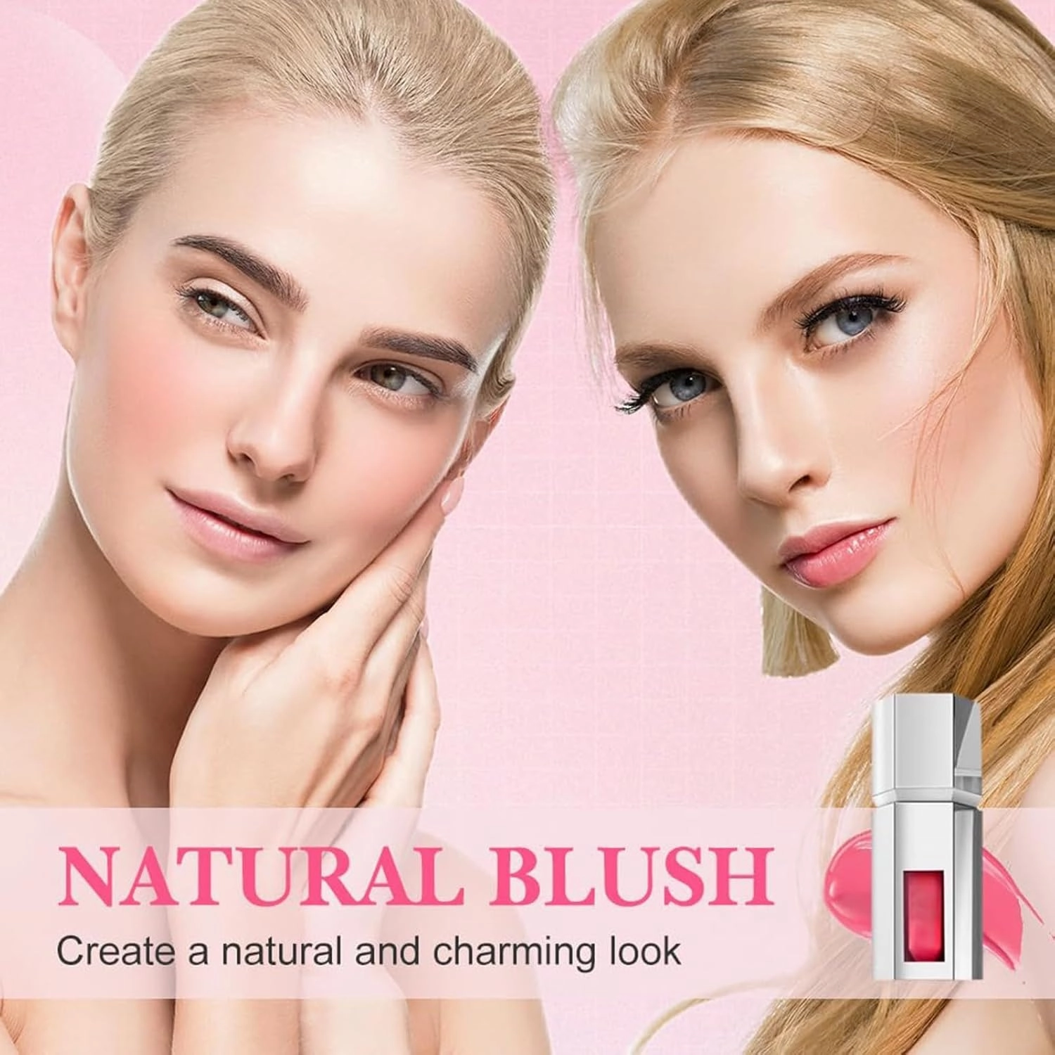 2025 new jelly color liquid blush, cool jelly color blush, with sponge head, easy to apply, natural matte makeup effect, suitable for daily makeup, long-lasting and natural