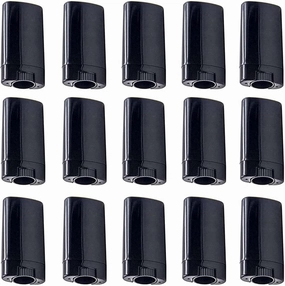 20 PCS 15ml Empty Plastic Oval Deodorant Containers Oval Lip Balm Tubes 0.5 Oz Deodorant Sticks Containers Oval Twist-Up Tubes BPA-Free for DIY Homemade Crayon Chapstick Vials Holder(Black)