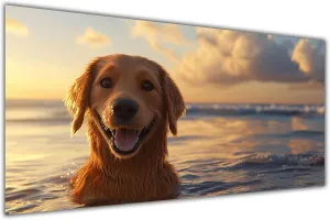 20x40cm Small Paint by Numbers Kit for Kids Dog Paint by Numbers Kit for Adults Lake，Easy DIY Oil Painting for Adults Crafts with Acrylic Pigment Brushes on Canvas，Women Gifts Room Wall Decor KL-751