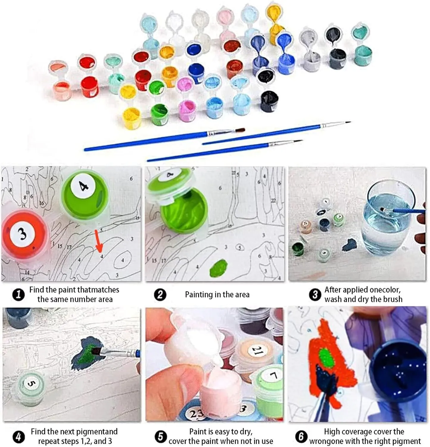20x40cm Small Paint by Numbers Kit for Kids Dog Paint by Numbers Kit for Adults Lake，Easy DIY Oil Painting for Adults Crafts with Acrylic Pigment Brushes on Canvas，Women Gifts Room Wall Decor KL-751