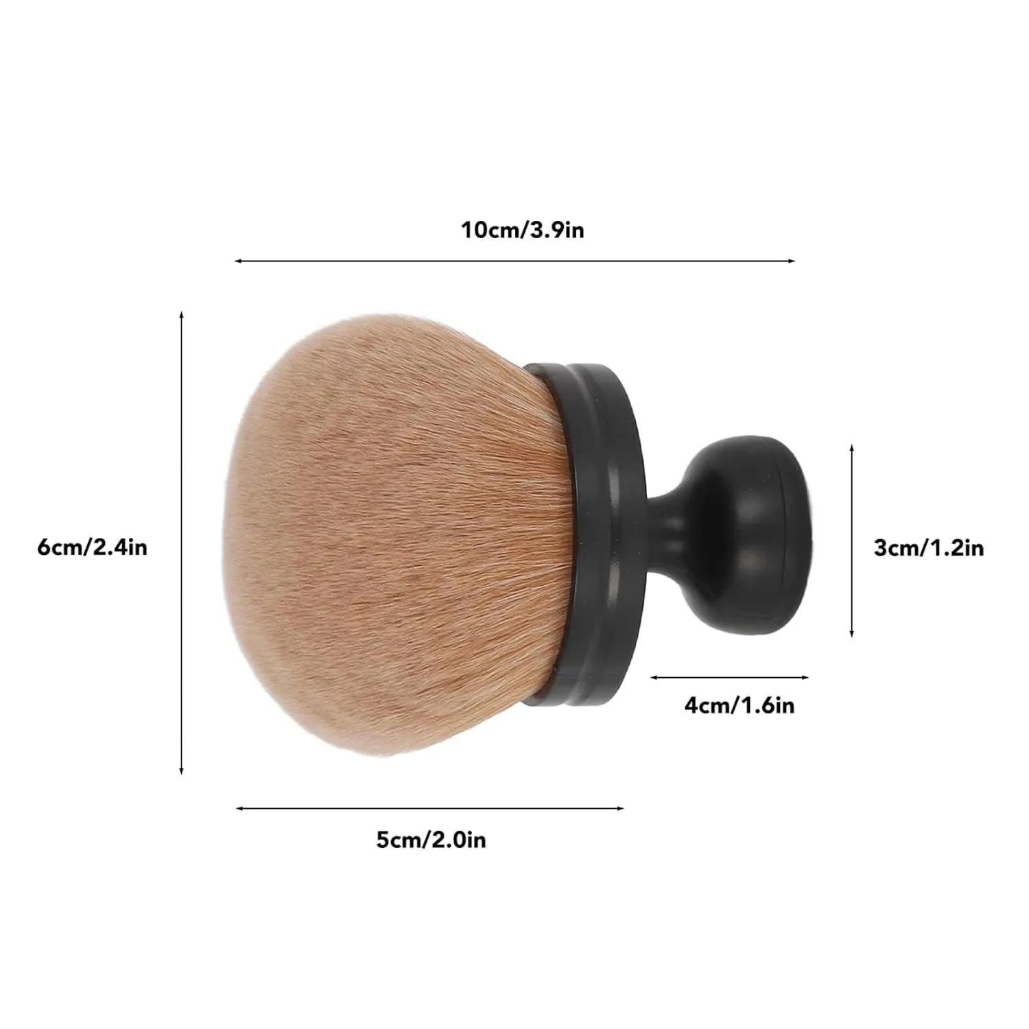 2/3PC-Extra Large Body Makeup Brush – 74 mm Wide Self Tanner Back Applicator for Legs, Face & Body • Soft Synthetic-Hair Blend Brush for Flawless, Foundation, Powder (black,2PC)