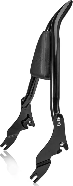 28" Tall Backrest Sissy Bar compatible with Harley Davidson Touring 2009-2025 Street Road Electra Glide Road King Ultra Limited, Detachable Rear Passenger Backrest Pad, Black