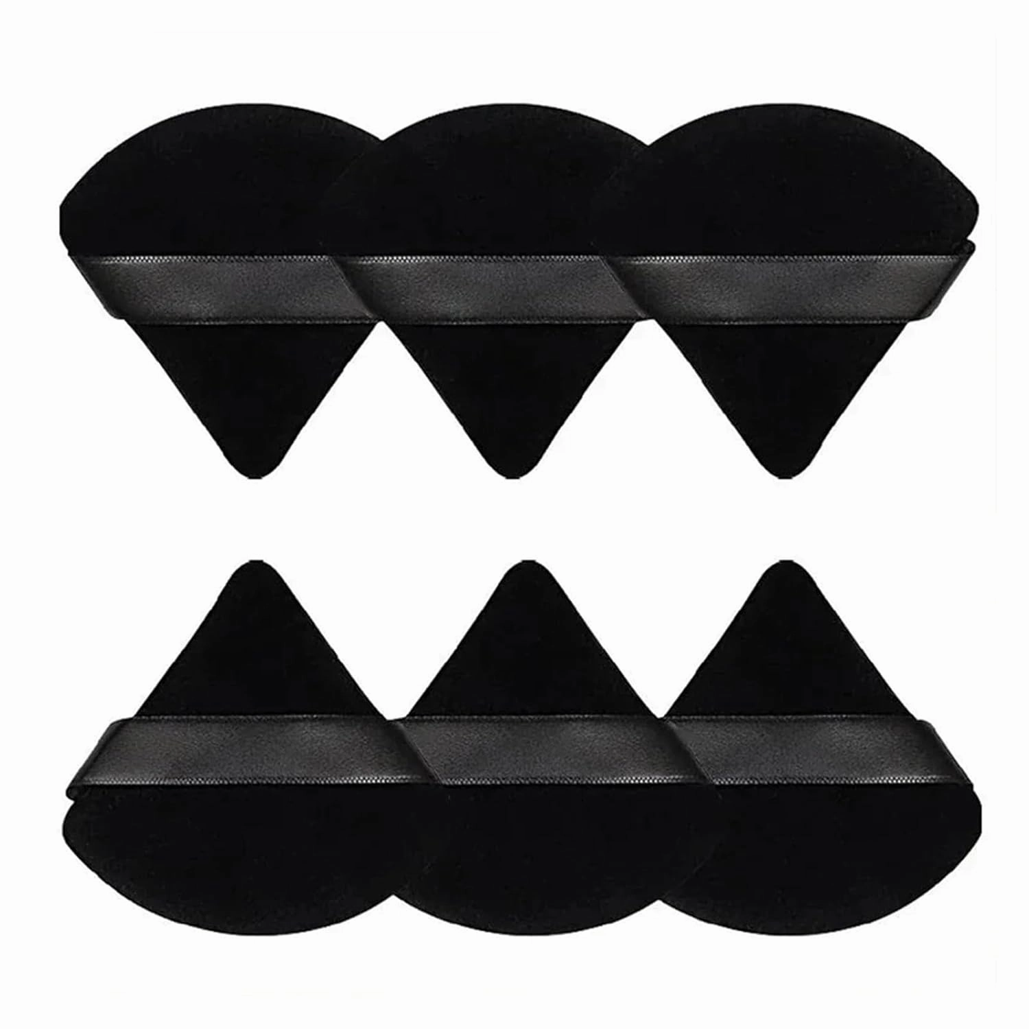 2Pcs Triangle Powder Puff Face Makeup Sponge Soft Velvet Cosmetic Puff Blender Beauty Foundation Sponge Make Up Accessories(2pcs-Black)