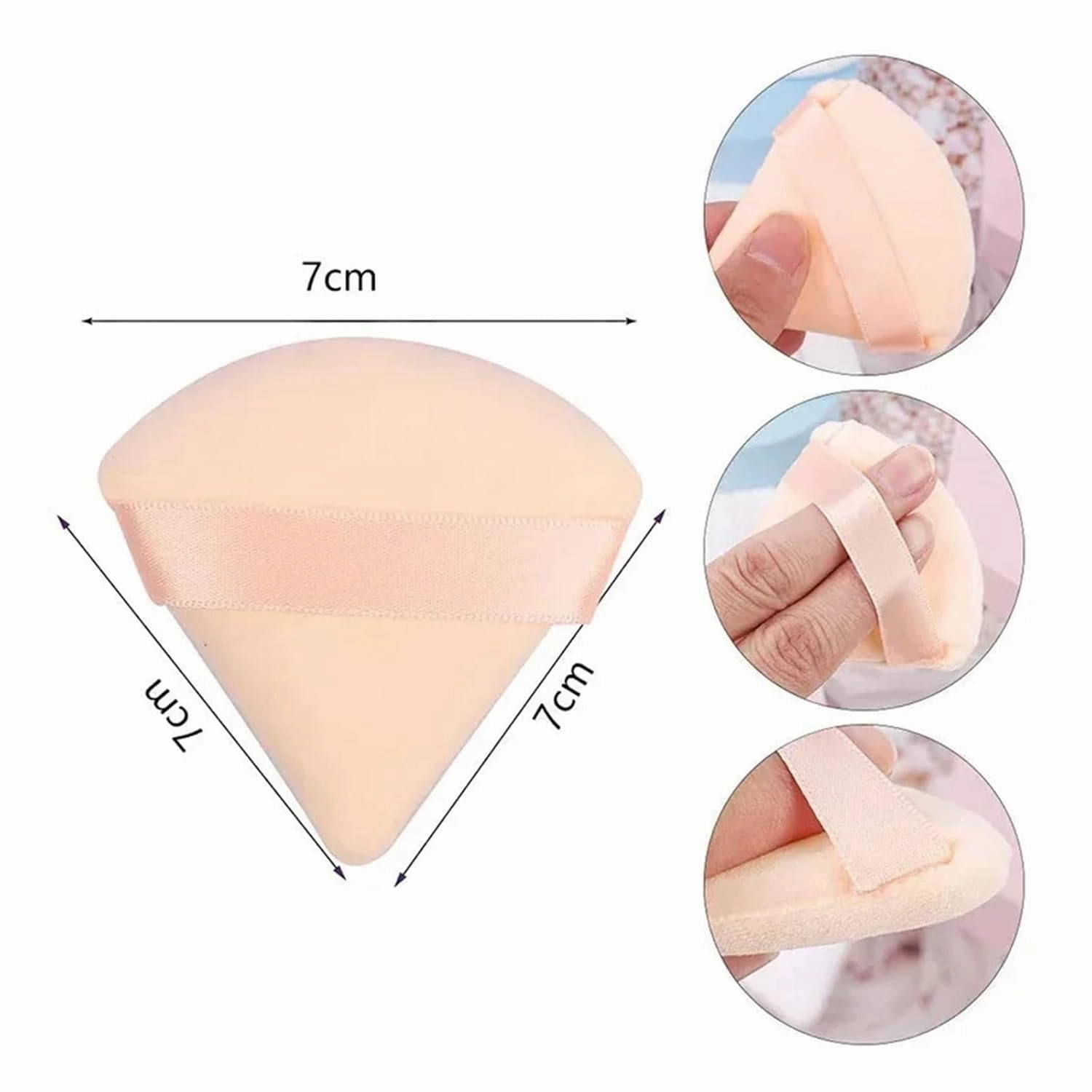 2Pcs Triangle Powder Puff Face Makeup Sponge Soft Velvet Cosmetic Puff Blender Beauty Foundation Sponge Make Up Accessories(2pcs-Black)