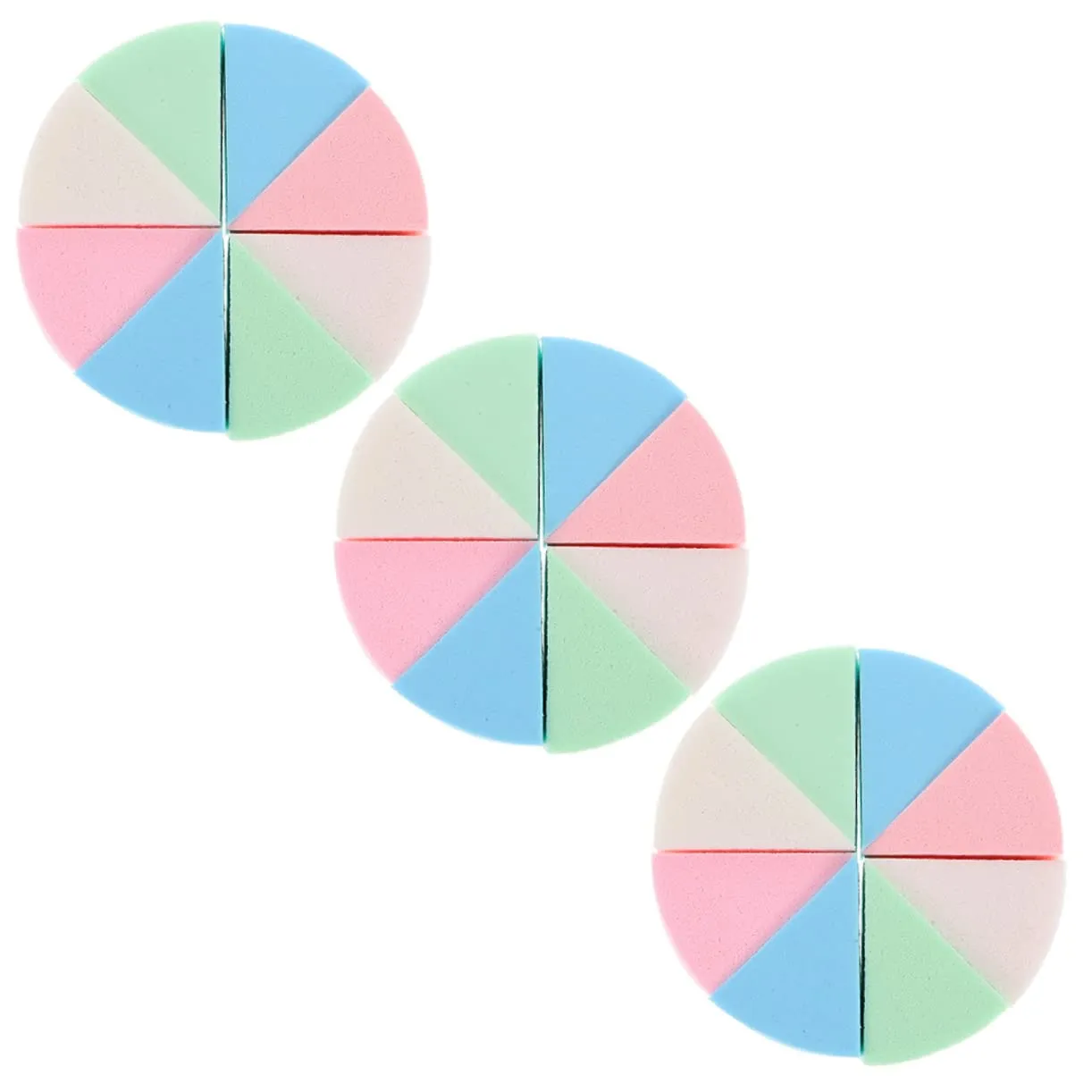 3 Sets Latex Makeup Puff Women's Makeup Sponge Pads for Foundation Dry Wet Applicator Triangle Wedge Cosmetic