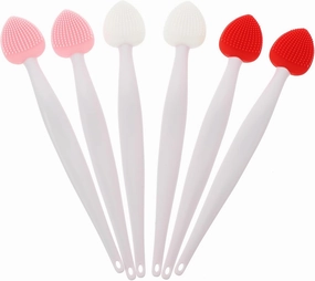 30pcs Double-Sided Nose Scrub Brush Lip Exfoliating Tool for Gentle Cleaning Coarse Fine Bristles Portable Beauty Accessory Colors