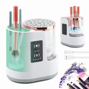 3 IN 1 Electric Makeup Brush Cleaner Machine With Makeup Brush Dryer, Automatic USB Cosmetic Brushes Cleaner Tool for All Size Beauty Make up Brushes Set,Contour, Eyeshadow