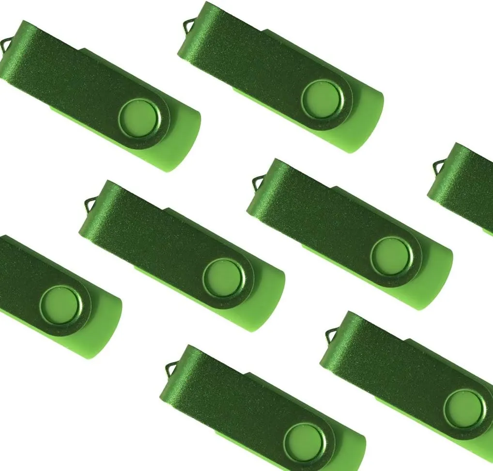 4GB USB 2.0 Flash Drive 5 Pack Thumb Drives Swivel Jump Drive Zip Drive Memory Sticks (Green 4GB)