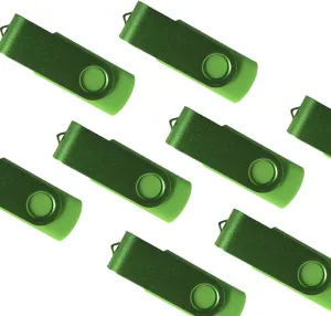 4GB USB 2.0 Flash Drive 5 Pack Thumb Drives Swivel Jump Drive Zip Drive Memory Sticks (Green 4GB)