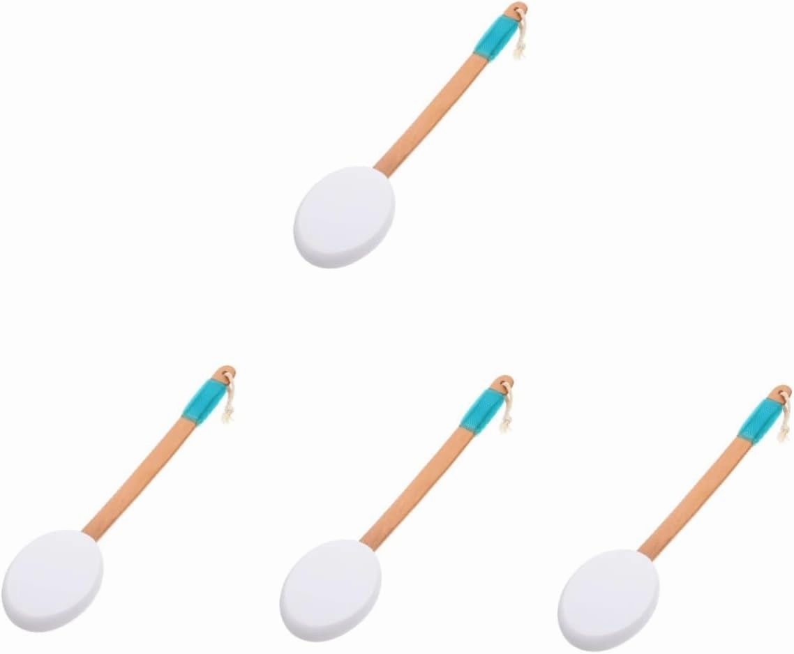 4pcs Long Handle Back Brush Scrubber Brush Exfoliator Sunscreen Applicator