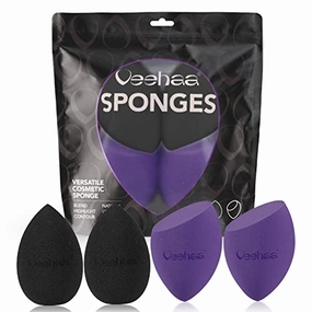 4PCS Makeup Sponge Set, Latex Free Makeup Blender for foundation, Makeup Sponges egg shaped, Makeup Sponges for all areas