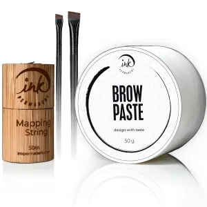 50g White Brow Paste, Mapping String and Eyebrow Brush Kit [Large 50g Container and 2 brushes] Brow Shape and Define, Draw Or Sketch The Right Shape Of The Eyebrow 1.8 oz, Eyebrow Tinting Tool