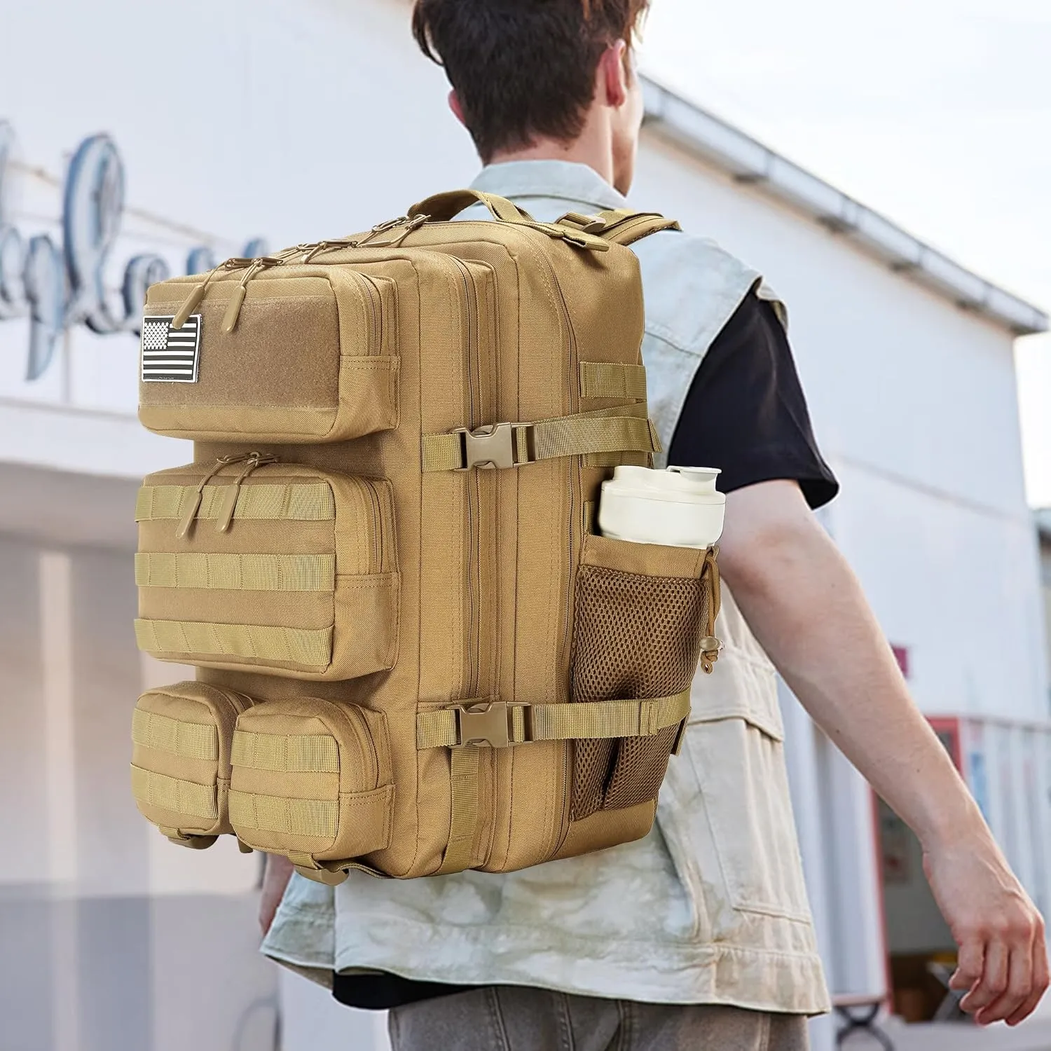 55L Tactical Backpack Heavy Duty Military Rucksack Molle Backpack 3 Day Assault Pack for Work Outdoors