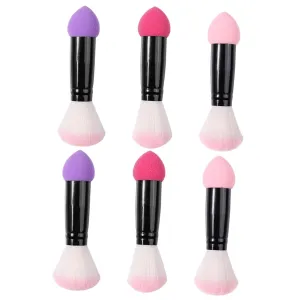6pcs Dual Ended Makeup Brushes for Blush and Powder Application Soft Synthetic Bristles for Smooth Finish Includes and Options