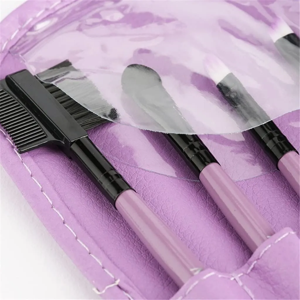 7pcs/set Makeup Brushes Set Kit   Bag Case Blush Eyeshadow Lip Brush Powder Foundation Blending Cosmetic Beauty Tools
