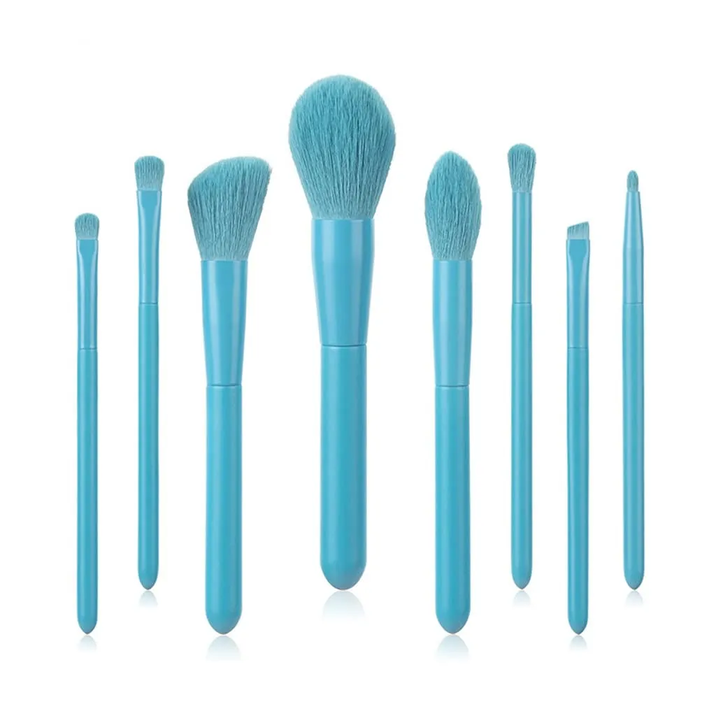8 Makeup Brush Set Soft Brush Wooden Handle Beauty Tool Blush(Black)