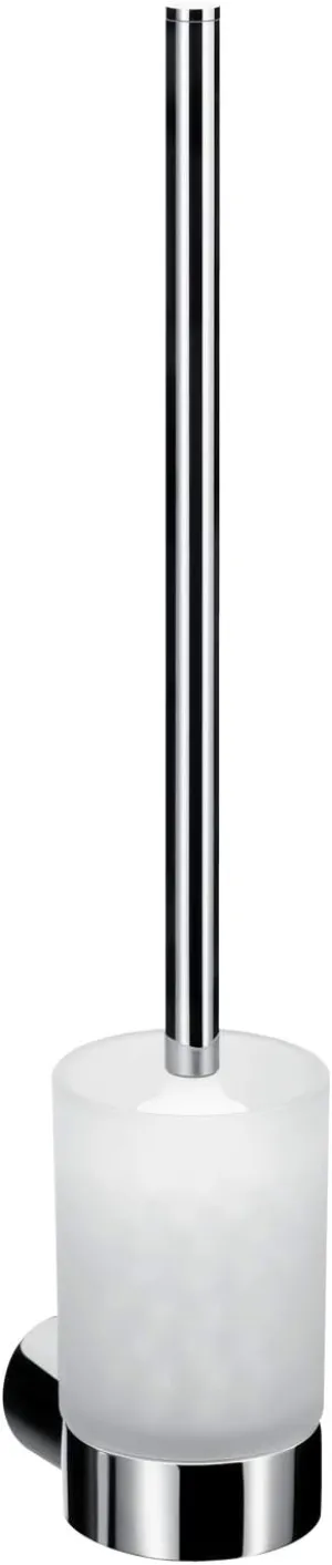 841500100 Fino A Toilet Brush Set Wall Mounted Frosted Glass Toilet Brush Set Chrome-Plated