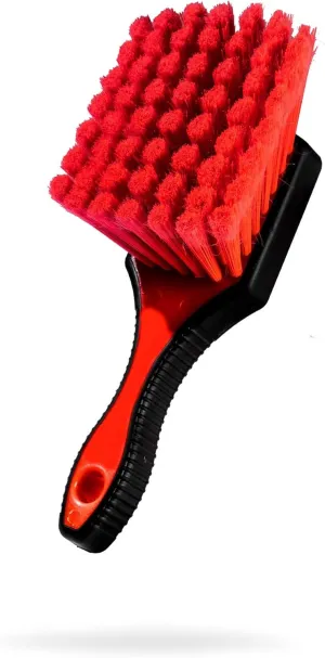 Adam's Polishes Wheel Brush Car Detailing Brush for Wheel Cleaner & Rim Cleaner Detailing Supplies | Soft Bristles & Rubberized Short Handle Brush Kit for Brake Dust Car Wash Care